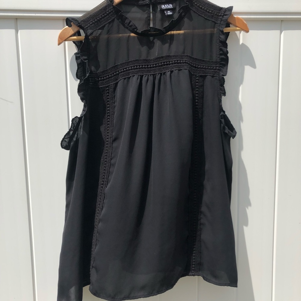 Ana sheer sleeveless top with embroidered detail